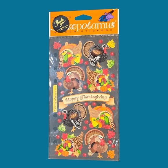 Autumn Stickopotamus Binder Stickers Hayride Turkeys & Cornucopias Thanksgiving - Picture 4 of 5